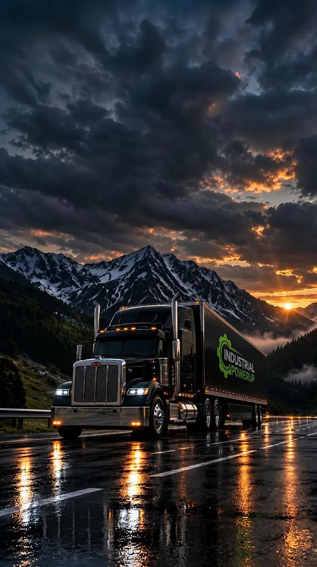 Heavy-duty truck on a road